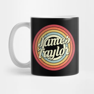 James Proud Name Retro Rainbow Tribute Mug